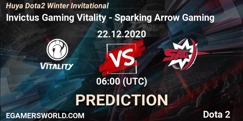 Pronósticos Invictus Gaming Vitality - Sparking Arrow Gaming. 22.12.2020 at 06:08. Huya Dota2 Winter Invitational - Dota 2