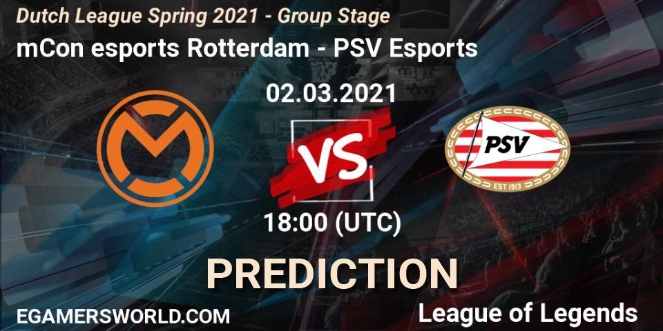 Pronósticos mCon esports Rotterdam - PSV Esports. 02.03.2021 at 18:00. Dutch League Spring 2021 - Group Stage - LoL