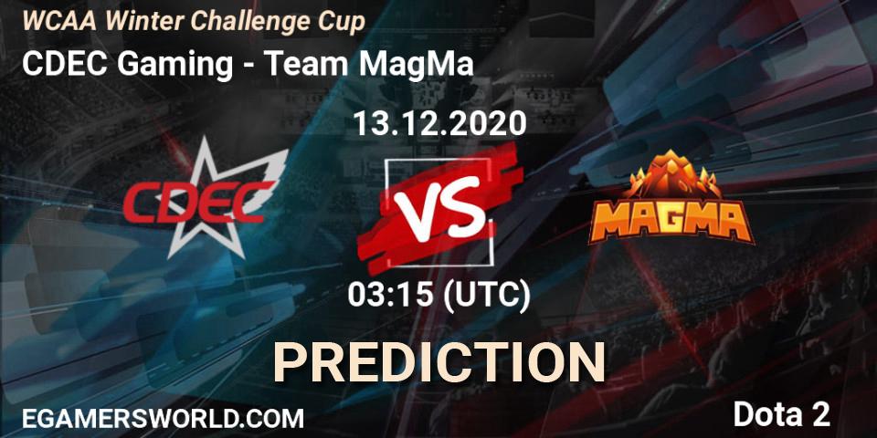 Pronósticos CDEC Gaming - Team MagMa. 13.12.20. WCAA Winter Challenge Cup - Dota 2