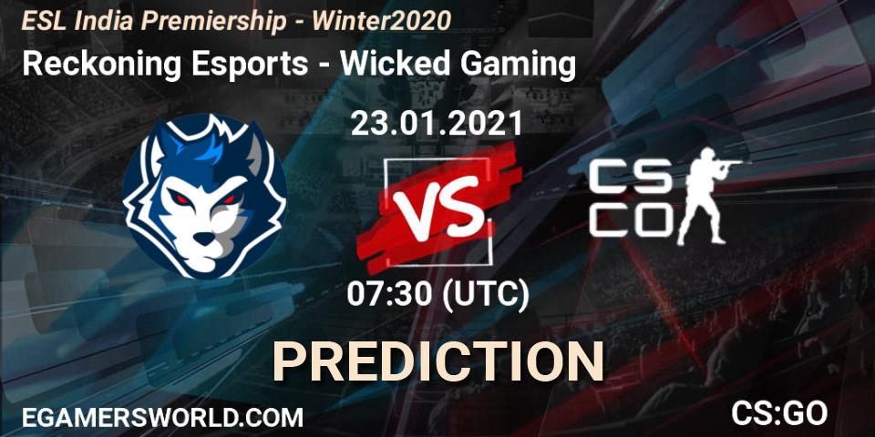 Pronósticos Reckoning Esports - Wicked Gaming. 23.01.2021 at 07:30. ESL India Premiership - Winter 2020 - Counter-Strike (CS2)