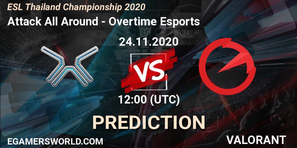 Pronósticos Attack All Around - Overtime Esports. 24.11.2020 at 12:00. ESL Thailand Championship 2020 - VALORANT