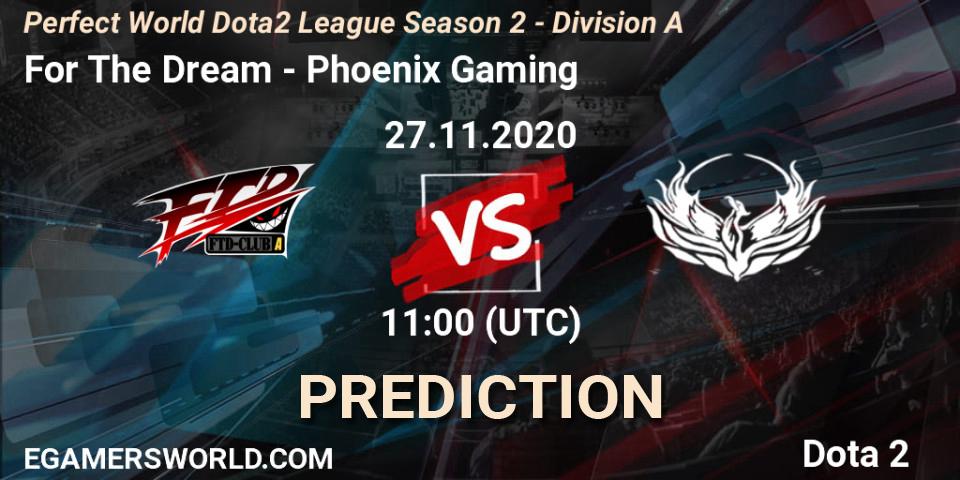Pronósticos For The Dream - Phoenix Gaming. 27.11.20. Perfect World Dota2 League Season 2 - Division A - Dota 2