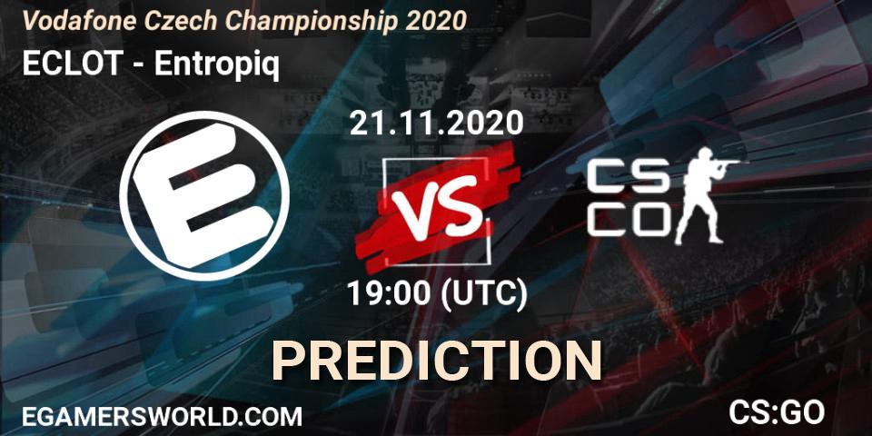 Pronósticos ECLOT - Entropiq. 21.11.2020 at 18:30. Vodafone Czech Championship 2020 - Counter-Strike (CS2)