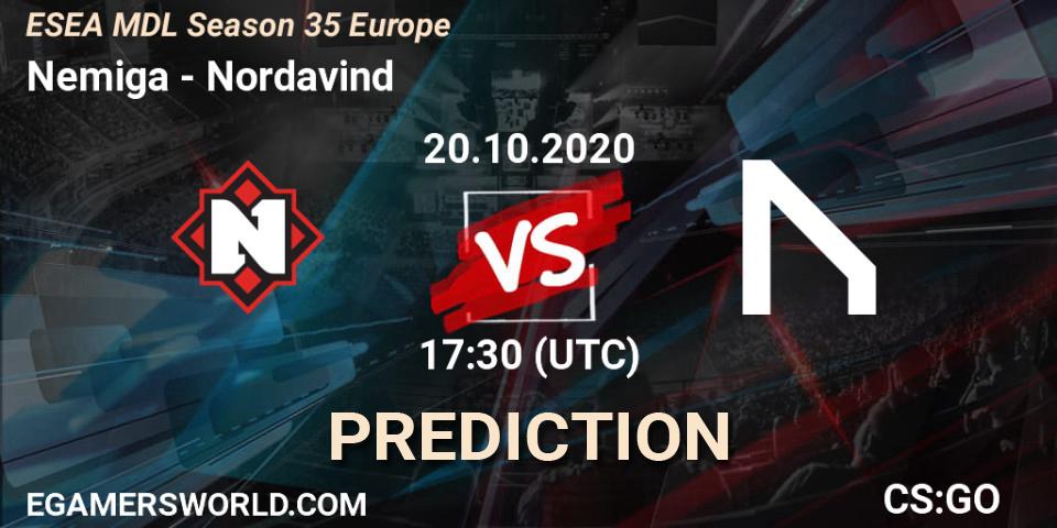 Pronósticos Nemiga - Nordavind. 30.10.20. ESEA MDL Season 35 Europe - CS2 (CS:GO)