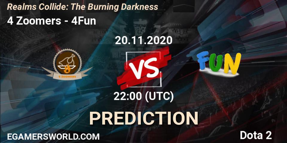Pronósticos 4 Zoomers - 4Fun. 20.11.2020 at 22:35. Realms Collide: The Burning Darkness - Dota 2