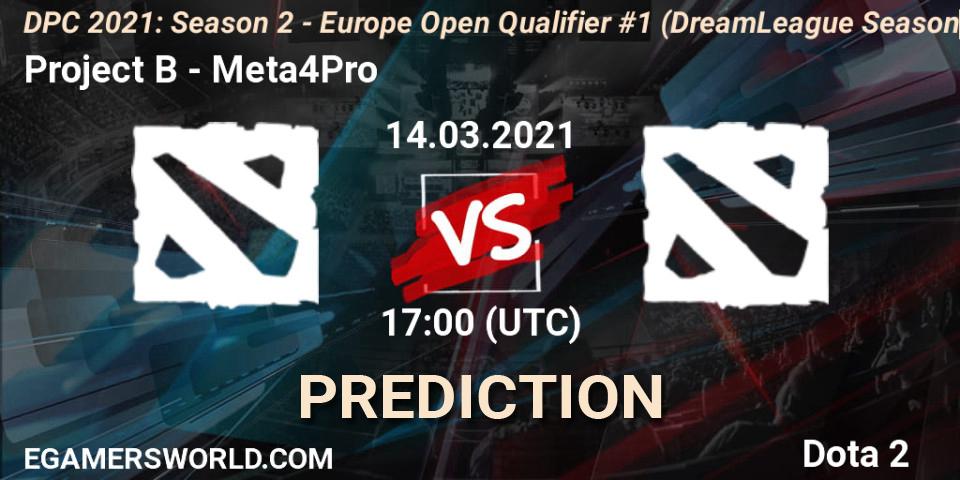 Pronósticos Project B - Meta4Pro. 14.03.2021 at 17:04. DPC 2021: Season 2 - Europe Open Qualifier #1 (DreamLeague Season 15) - Dota 2