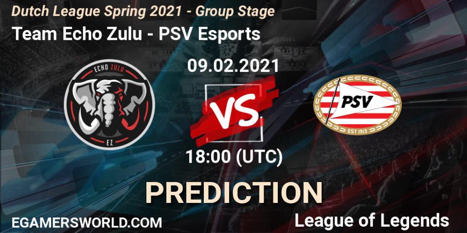 Pronósticos Team Echo Zulu - PSV Esports. 09.02.2021 at 20:00. Dutch League Spring 2021 - Group Stage - LoL
