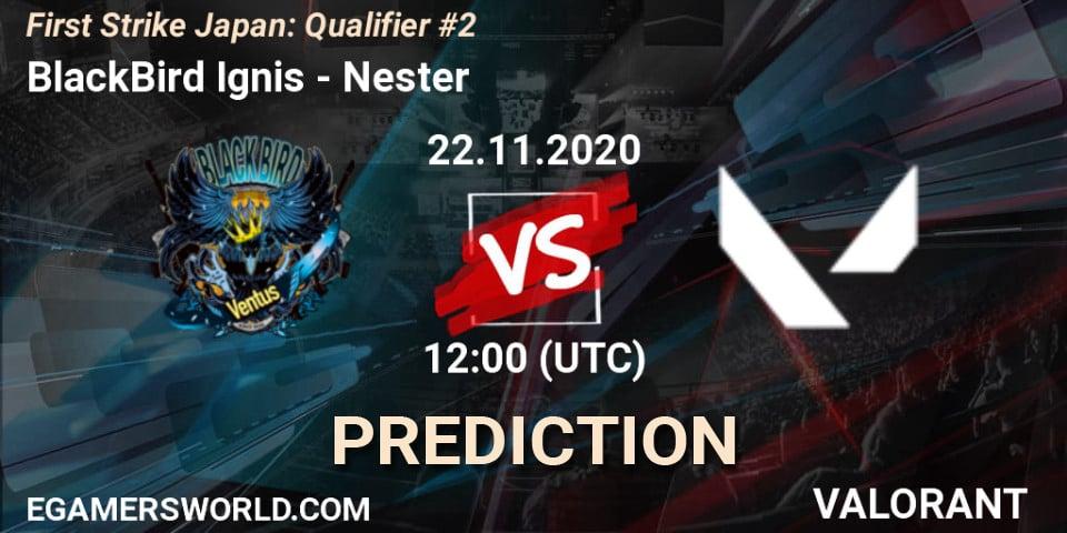 Pronósticos BlackBird Ignis - Nester. 22.11.2020 at 12:00. First Strike Japan: Qualifier #2 - VALORANT