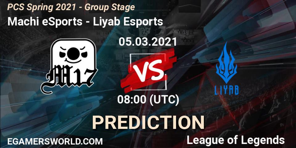 Pronósticos Machi eSports - Liyab Esports. 05.03.2021 at 14:30. PCS Spring 2021 - Group Stage - LoL