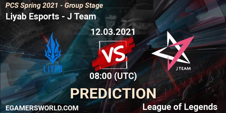 Pronósticos Liyab Esports - J Team. 12.03.2021 at 09:30. PCS Spring 2021 - Group Stage - LoL