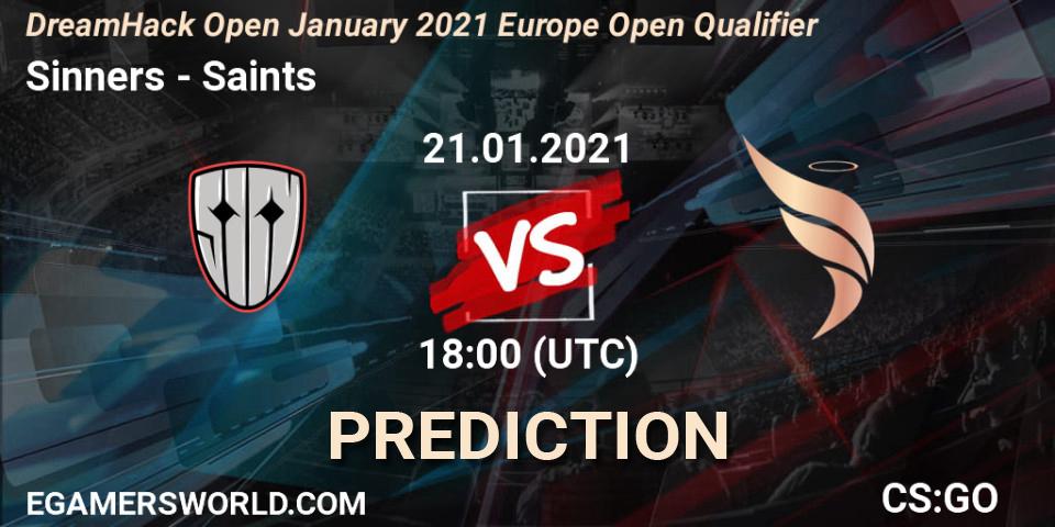 Pronósticos Sinners - Saints. 21.01.21. DreamHack Open January 2021 Europe Open Qualifier - CS2 (CS:GO)
