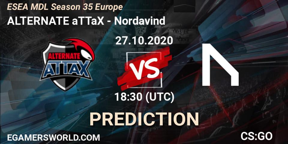 Pronósticos ALTERNATE aTTaX - Nordavind. 27.10.2020 at 18:30. ESEA MDL Season 35 Europe - Counter-Strike (CS2)