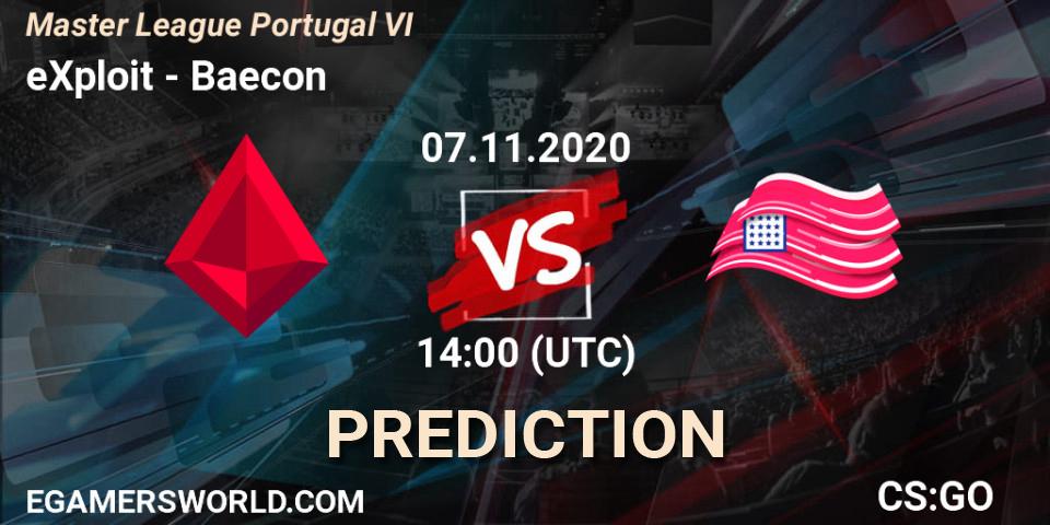 Pronósticos eXploit - Baecon. 07.11.20. Master League Portugal VI - CS2 (CS:GO)