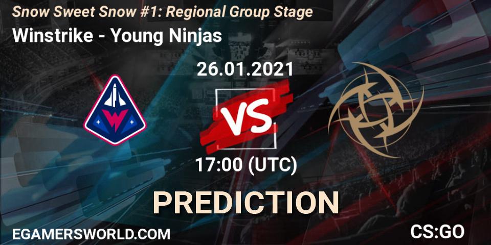 Pronósticos Winstrike - Young Ninjas. 26.01.2021 at 17:30. Snow Sweet Snow #1: Regional Group Stage - Counter-Strike (CS2)