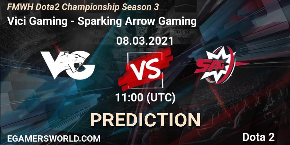 Pronósticos Vici Gaming - Sparking Arrow Gaming. 02.03.2021 at 08:00. FMWH Dota2 Championship Season 3 - Dota 2