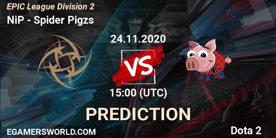 Pronósticos NiP - Spider Pigzs. 24.11.20. EPIC League Division 2 - Dota 2