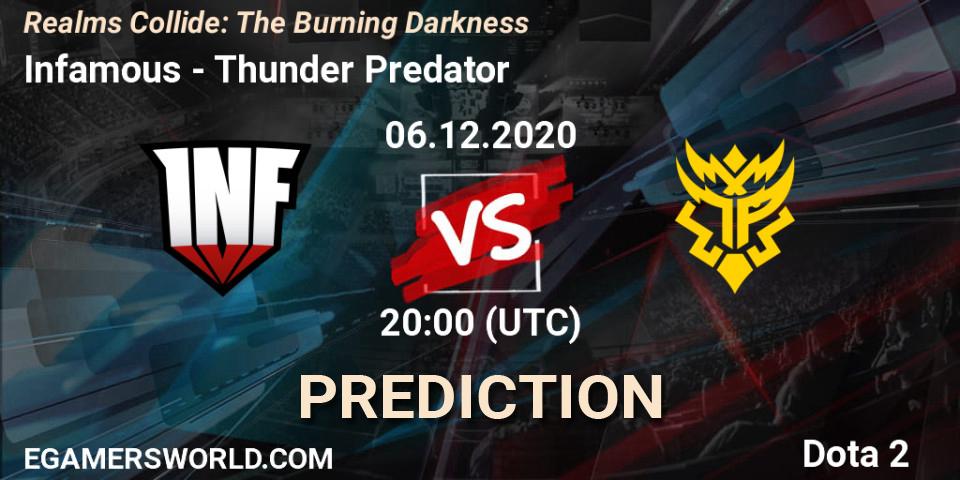 Pronósticos Infamous - Thunder Predator. 06.12.20. Realms Collide: The Burning Darkness - Dota 2