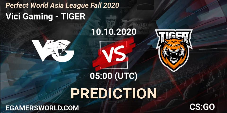 Pronósticos Vici Gaming - TIGER. 10.10.2020 at 05:00. Perfect World Asia League Fall 2020 - Counter-Strike (CS2)