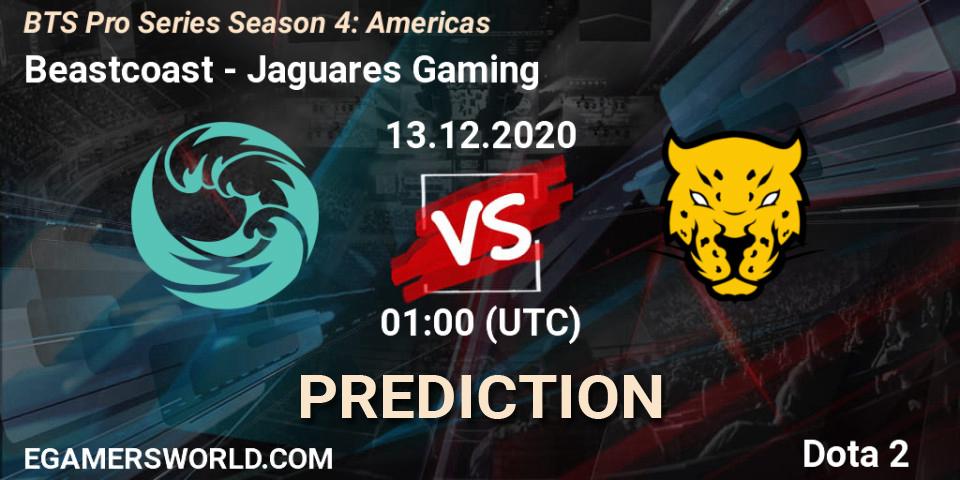 Pronósticos Beastcoast - Jaguares Gaming. 13.12.2020 at 01:01. BTS Pro Series Season 4: Americas - Dota 2