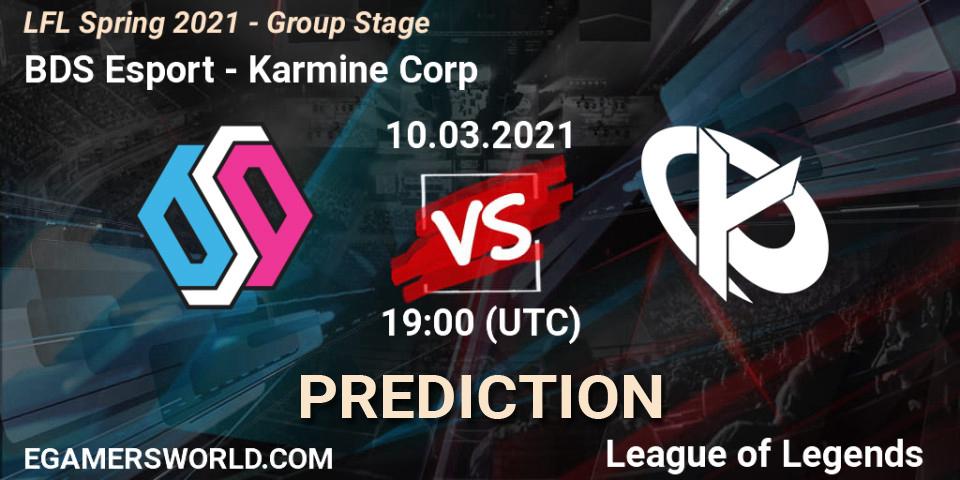 Pronósticos BDS Esport - Karmine Corp. 10.03.2021 at 19:00. LFL Spring 2021 - Group Stage - LoL
