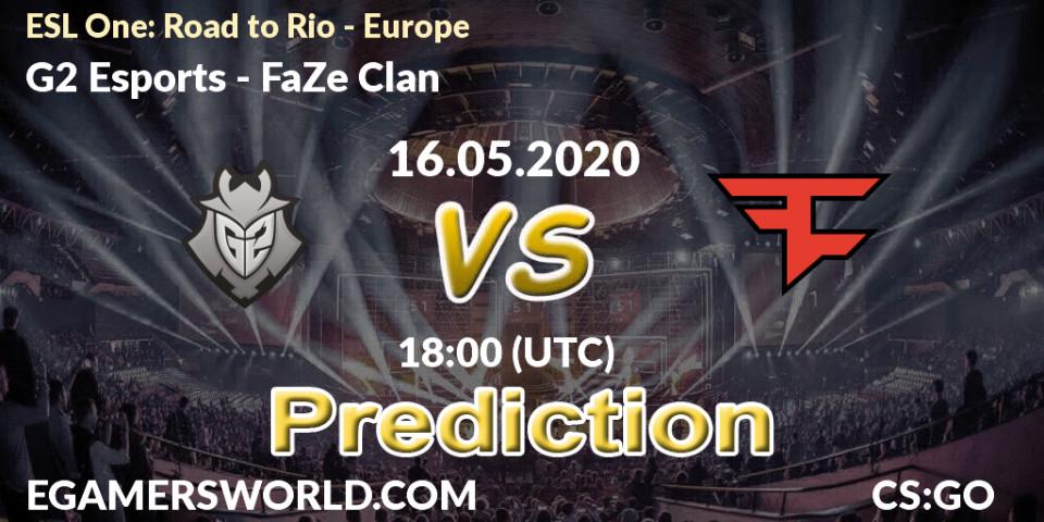 Pronósticos G2 Esports - FaZe Clan. 16.05.20. ESL One: Road to Rio - Europe - CS2 (CS:GO)