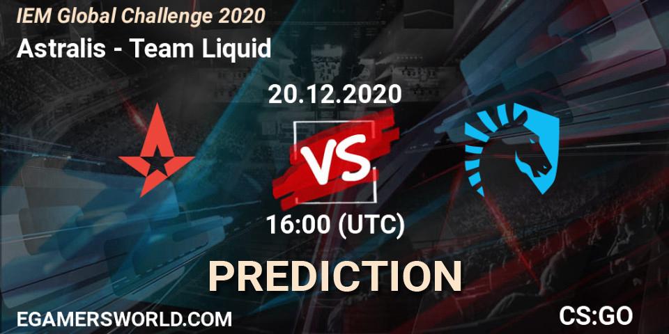 Pronósticos Astralis - Team Liquid. 20.12.20. IEM Global Challenge 2020 - CS2 (CS:GO)