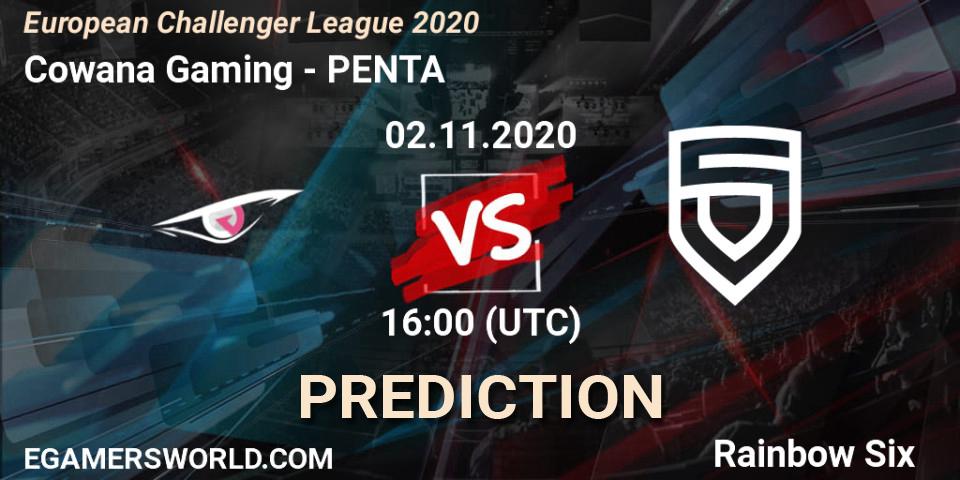 Pronósticos Cowana Gaming - PENTA. 02.11.20. European Challenger League 2020 - Rainbow Six