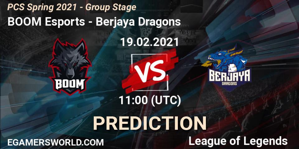 Pronósticos BOOM Esports - Berjaya Dragons. 19.02.2021 at 11:30. PCS Spring 2021 - Group Stage - LoL