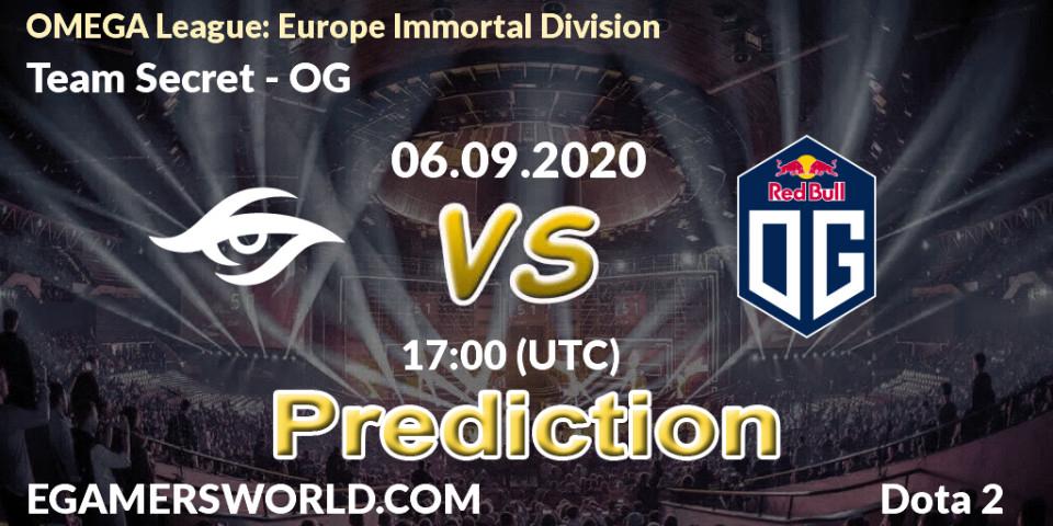 Pronósticos Team Secret - OG. 06.09.20. OMEGA League: Europe Immortal Division - Dota 2