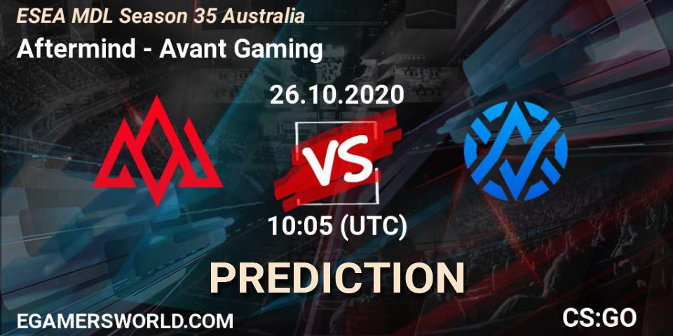 Pronósticos Aftermind - Avant Gaming. 26.10.2020 at 10:05. ESEA MDL Season 35 Australia - Counter-Strike (CS2)