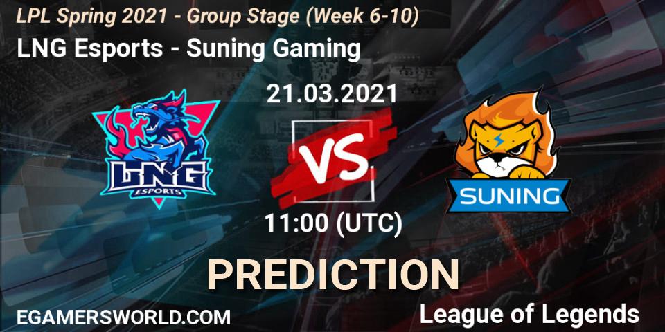 Pronósticos LNG Esports - Suning Gaming. 21.03.21. LPL Spring 2021 - Group Stage (Week 6-10) - LoL