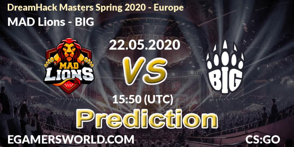 Pronósticos MAD Lions - BIG. 22.05.2020 at 15:30. DreamHack Masters Spring 2020 - Europe - Counter-Strike (CS2)