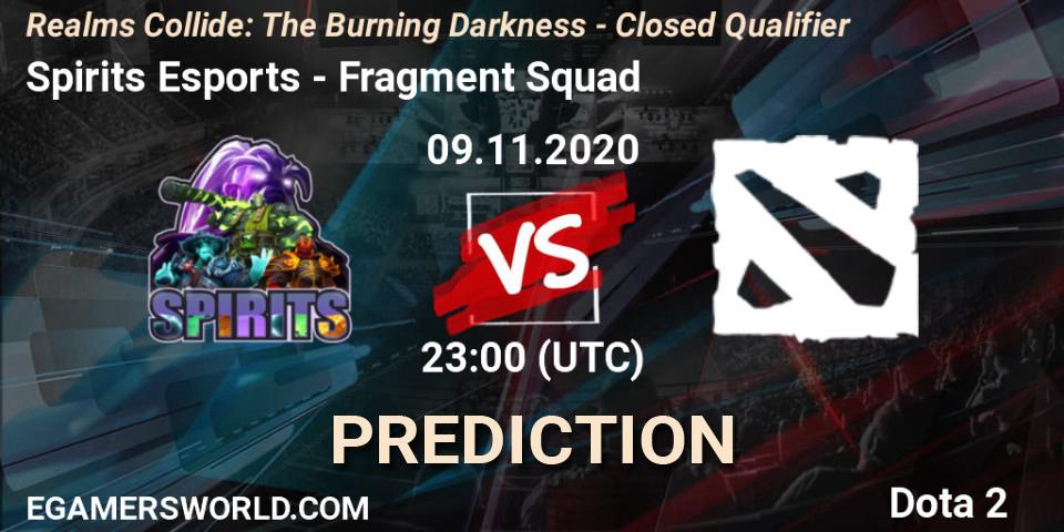 Pronósticos Spirits Esports - Fragment Squad. 09.11.2020 at 23:11. Realms Collide: The Burning Darkness - Closed Qualifier - Dota 2