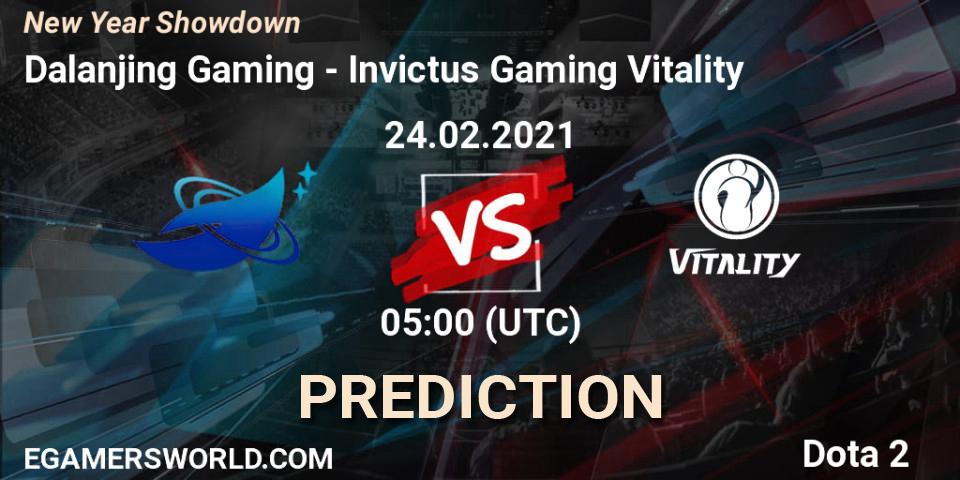 Pronósticos Dalanjing Gaming - Invictus Gaming Vitality. 24.02.2021 at 05:09. New Year Showdown - Dota 2