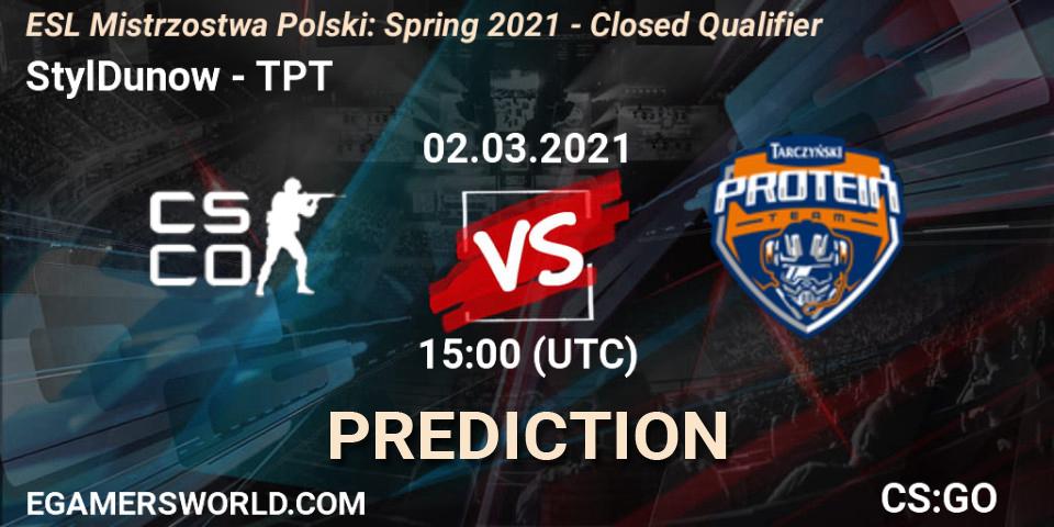 Pronósticos StylDunow - TPT. 02.03.2021 at 15:00. ESL Mistrzostwa Polski: Spring 2021 - Closed Qualifier - Counter-Strike (CS2)