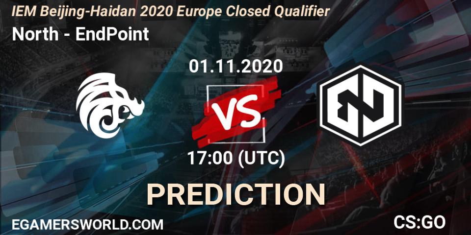 Pronósticos North - EndPoint. 01.11.2020 at 17:00. IEM Beijing-Haidian 2020 Europe Closed Qualifier - Counter-Strike (CS2)
