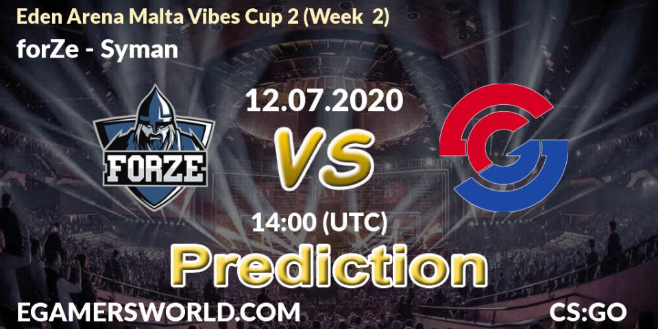 Pronósticos forZe - Syman. 12.07.20. Eden Arena Malta Vibes Cup 2 (Week 2) - CS2 (CS:GO)