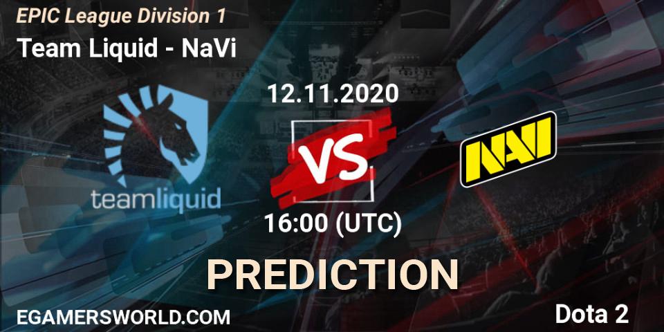Pronósticos Team Liquid - NaVi. 12.11.20. EPIC League Division 1 - Dota 2