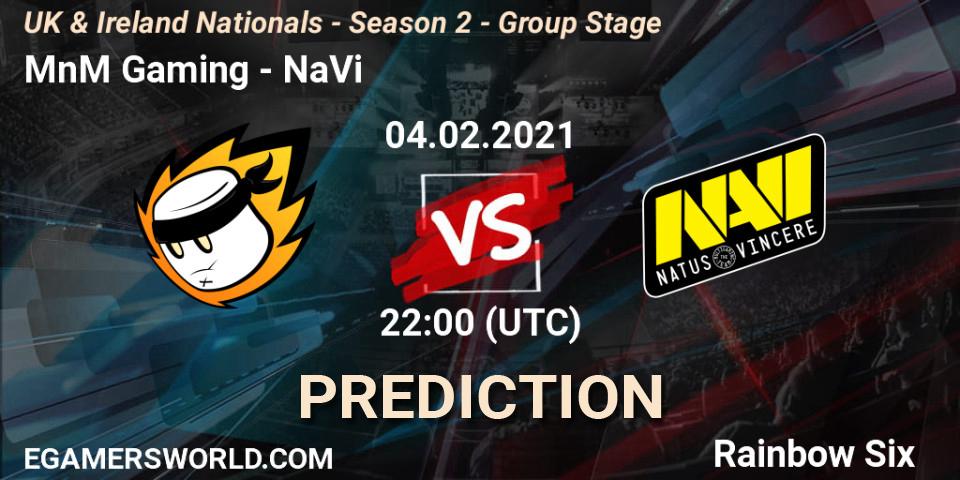 Pronósticos MnM Gaming - NaVi. 04.02.2021 at 22:00. UK & Ireland Nationals - Season 2 - Group Stage - Rainbow Six