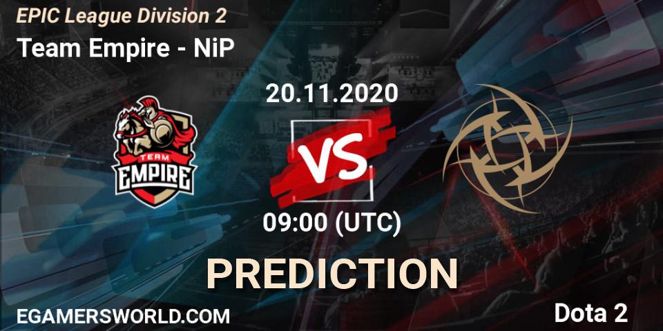 Pronósticos Team Empire - NiP. 20.11.20. EPIC League Division 2 - Dota 2