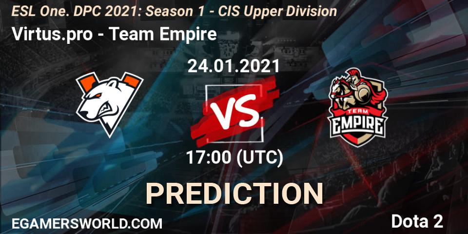 Pronósticos Virtus.pro - Team Empire. 24.01.21. ESL One. DPC 2021: Season 1 - CIS Upper Division - Dota 2