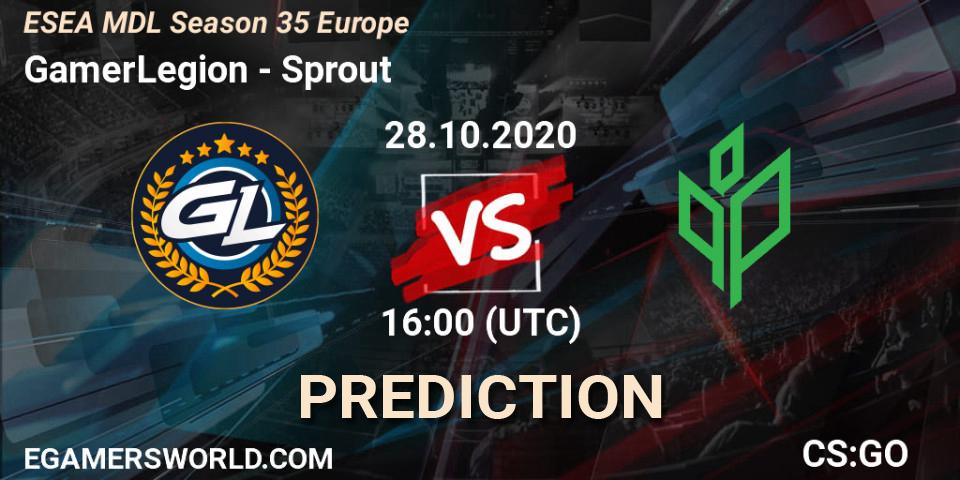 Pronósticos GamerLegion - Sprout. 28.10.2020 at 16:00. ESEA MDL Season 35 Europe - Counter-Strike (CS2)