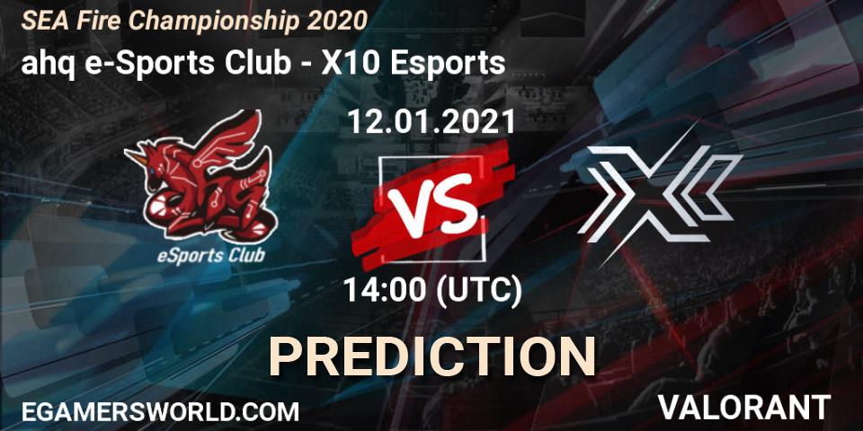 Pronósticos ahq e-Sports Club - X10 Esports. 12.01.2021 at 14:00. SEA Fire Championship 2020 - VALORANT