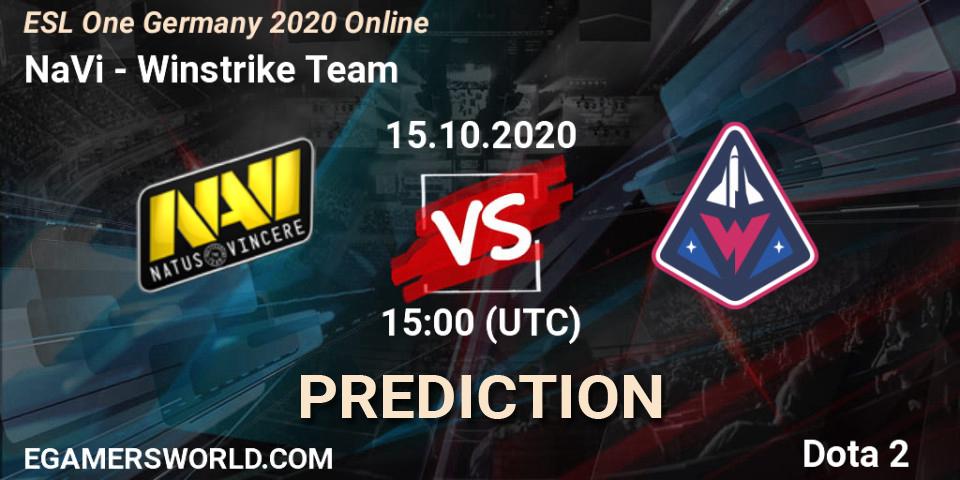 Pronósticos NaVi - Winstrike Team. 15.10.20. ESL One Germany 2020 Online - Dota 2