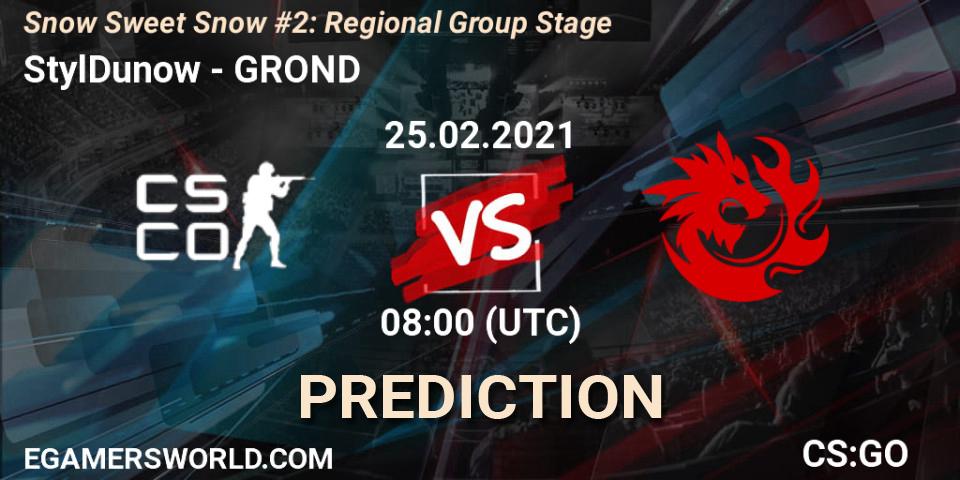 Pronósticos StylDunow - GROND. 25.02.2021 at 08:05. Snow Sweet Snow #2: Regional Group Stage - Counter-Strike (CS2)