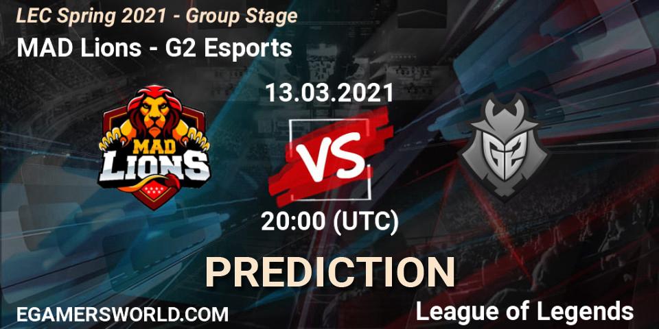 Pronósticos MAD Lions - G2 Esports. 13.03.2021 at 20:00. LEC Spring 2021 - Group Stage - LoL