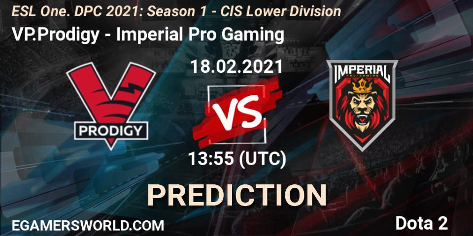 Pronósticos VP.Prodigy - Imperial Pro Gaming. 18.02.21. ESL One. DPC 2021: Season 1 - CIS Lower Division - Dota 2
