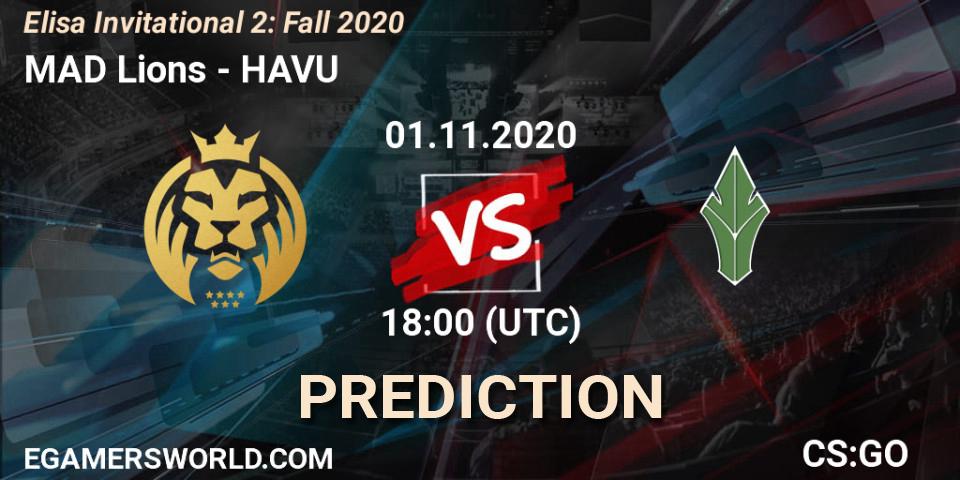 Pronósticos MAD Lions - HAVU. 01.11.2020 at 18:00. Elisa Invitational Fall 2020 - Counter-Strike (CS2)