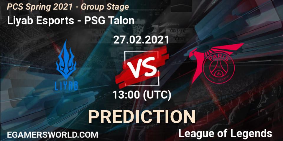 Pronósticos Liyab Esports - PSG Talon. 27.02.2021 at 14:00. PCS Spring 2021 - Group Stage - LoL