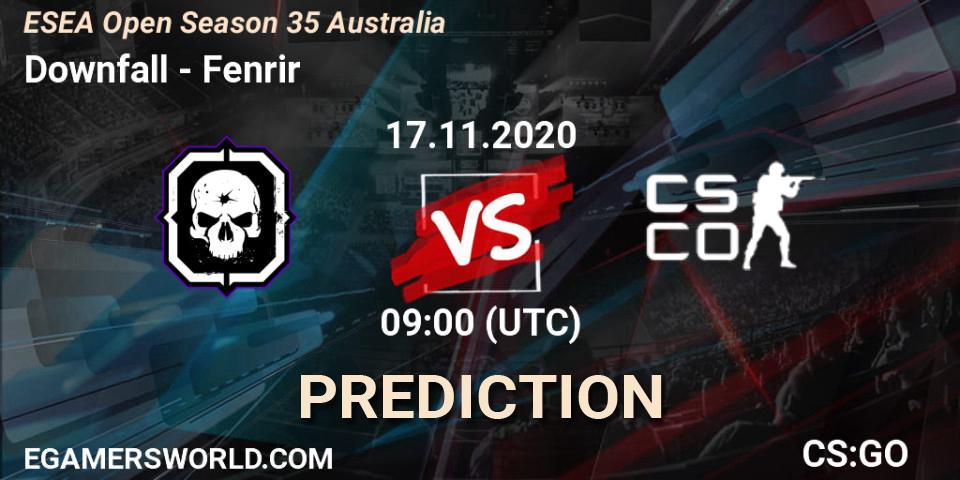 Pronósticos Downfall - Fenrir. 17.11.2020 at 09:00. ESEA Open Season 35 Australia - Counter-Strike (CS2)
